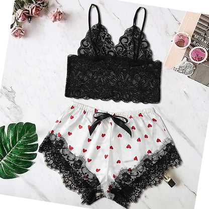 Lace Pyjama Camisole & Shorts Set