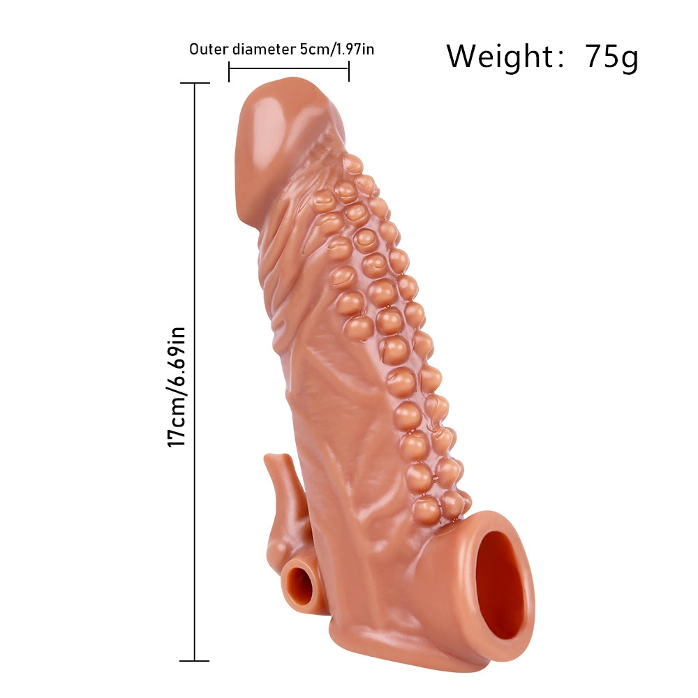 Huge Penis Extender Sleeve Elephant Ball Vibrator Realistic Texture G-Spot Clitoral