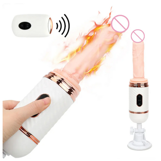 Heated Telescopic Dildo Vibrator with Wireless Remote Control