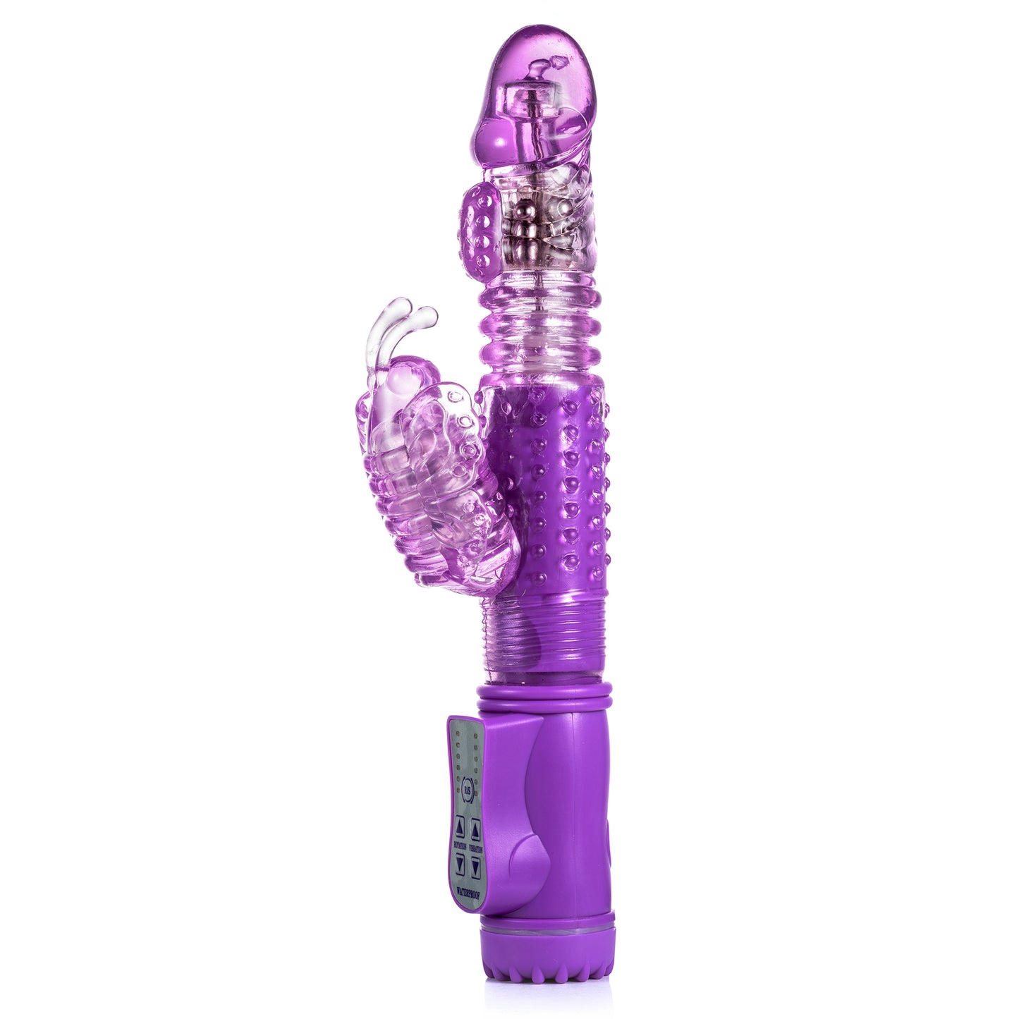 2 in 1 Up & Down Thrusting Dildo with 14 Modes Clitoral Bee Vibrator