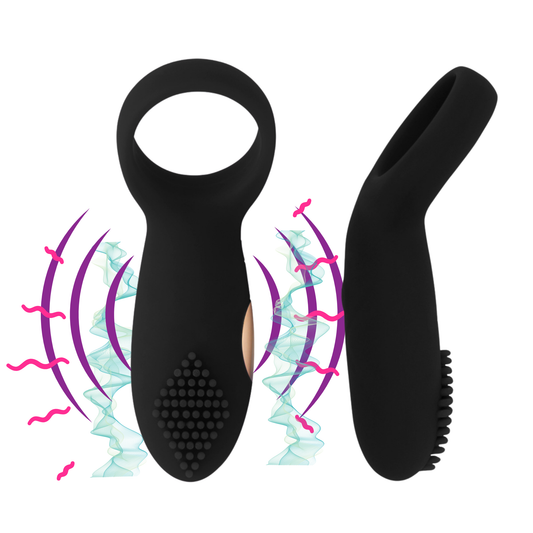 Rechargeable Velvet Touch Cock Ring with Clitoral Stimulator