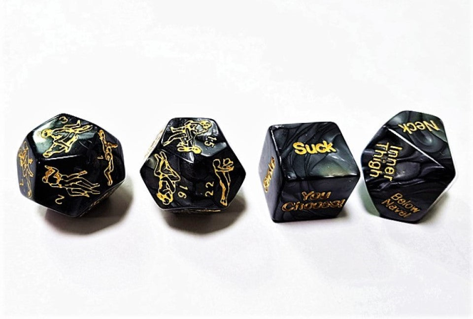 12 Positions Styles Kamasutra and Kinky BDSM Marble-effect Sex Dice