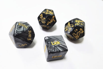 12 Positions Styles Kamasutra and Kinky BDSM Marble-effect Sex Dice