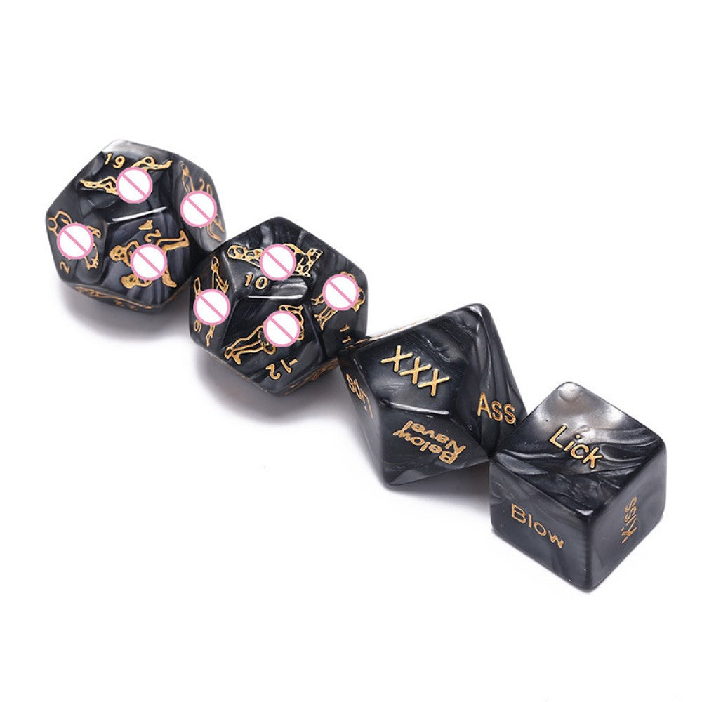 12 Positions Styles Kamasutra and Kinky BDSM Marble-effect Sex Dice