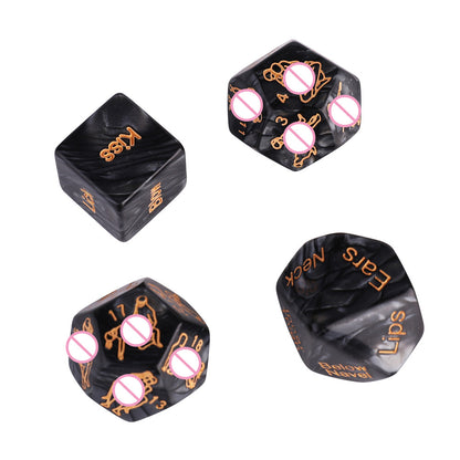 12 Positions Styles Kamasutra and Kinky BDSM Marble-effect Sex Dice