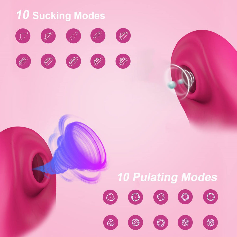 10 Modes Multi Function Butt Plug Anal Clitoral Suction Stimulator 3-in-1 Vibrator