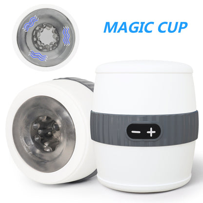 12 Vibration Patterns Double and Open-ended Male Masturbator Magic Cup