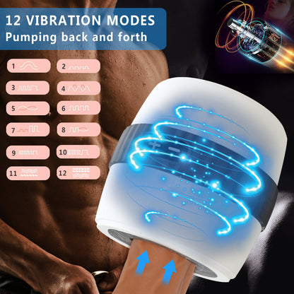 12 Vibration Patterns Double and Open-ended Male Masturbator Magic Cup