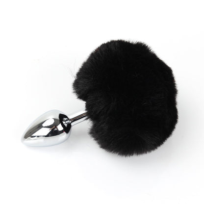 Fluffy Bunny Tail Metal Butt Plug