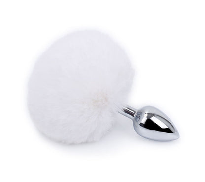 Fluffy Bunny Tail Metal Butt Plug