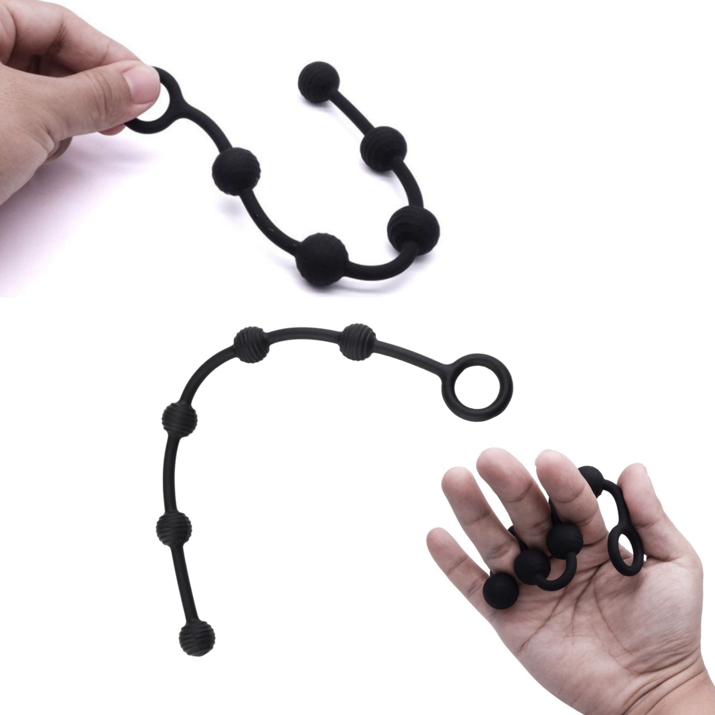 Flexible Silicone Textured Anal Beads