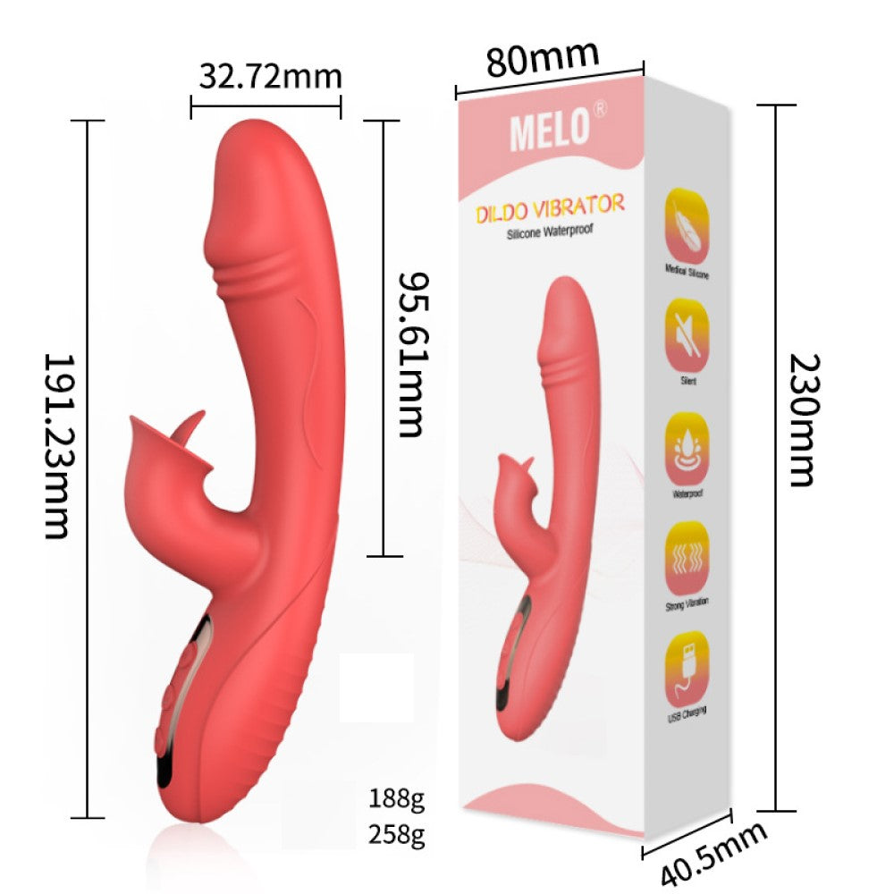 12-mode 2-in-1 G-spot and Clitoral Tongue Licking Vibrator