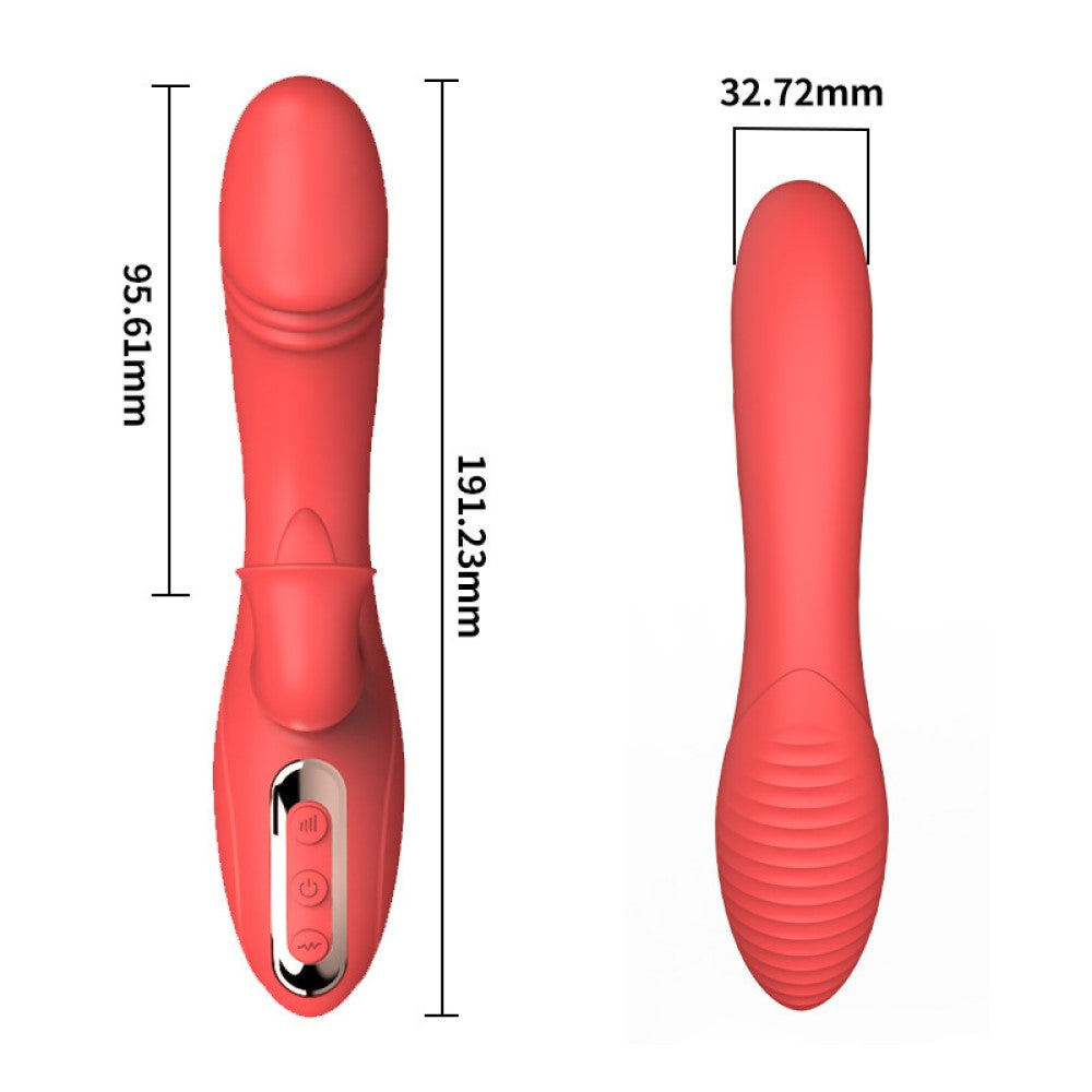 12-mode 2-in-1 G-spot and Clitoral Tongue Licking Vibrator