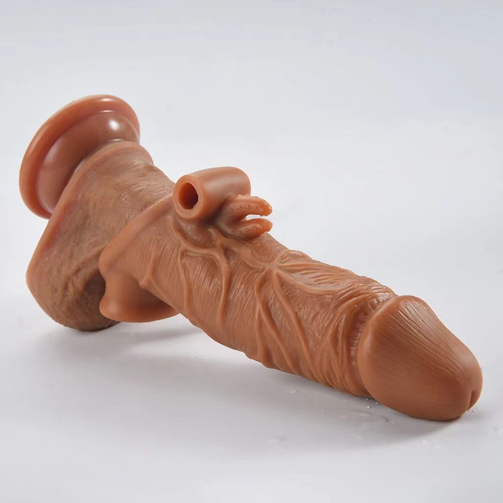 Lifelike Vibrating Penis Extension with Ball Loop