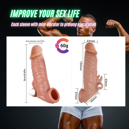 Lifelike Vibrating Penis Extension with Ball Loop