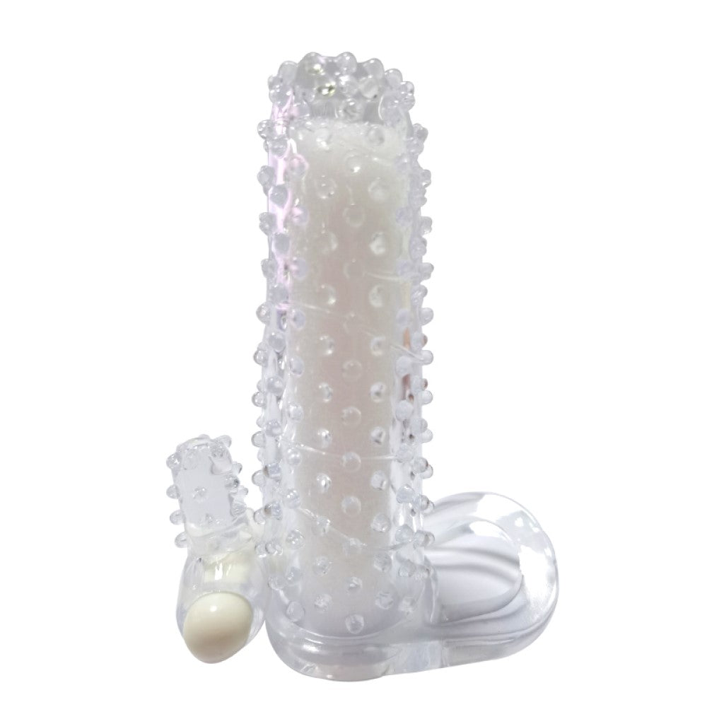 Vibrating Penis Sleeve Girth Enlarger – Grey or Clear