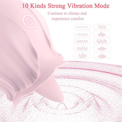 10 Frequencies Touch of Happiness Powerful Purple Rose Tongue Mini Massager