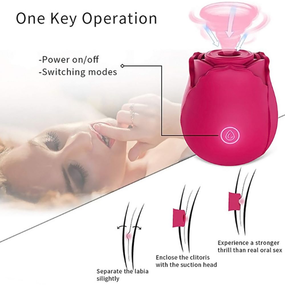 7 Suction Happy Meeting Rose Shaped Mini Massager Sucking Vibrator