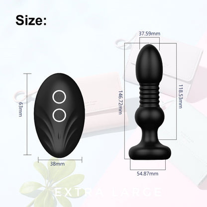 Telescopic Vibrator Anal Plug Pull Bead Butt Plug with Remote Control