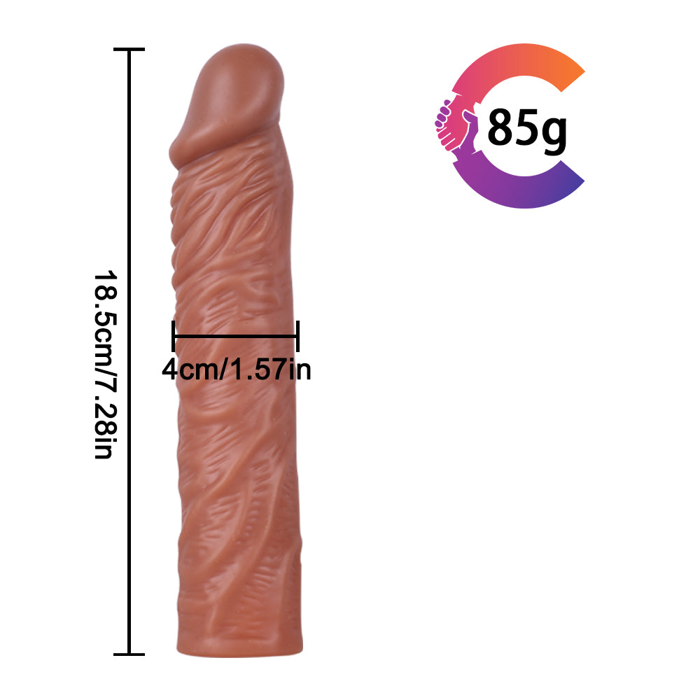 Extra Inches Penis Extender Long Sleeve Store Sperm Realistic Texture G-Spot