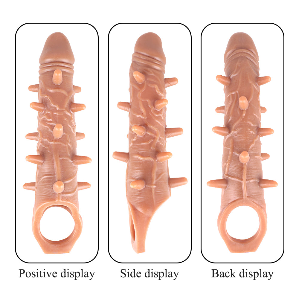 Huge Penis 6cm Extender Sleeve Dildo Spiky Vibrator Realistic Texture