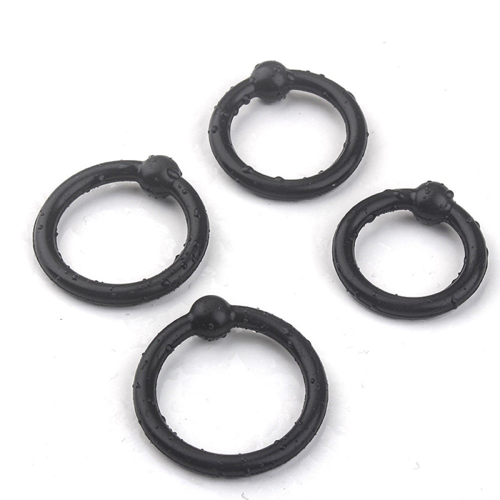 Silicone 4 Pcs Set Multi-Use Cock Rings Penis Enhancer Prolong Erection