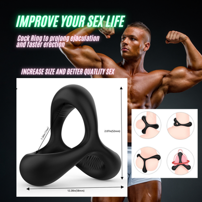 Silicone Dual Lock Cock Ring European Style Penis Enhancer Prolong Erection