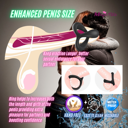 Silicone Dual Lock Cock Ring European Style Penis Enhancer Prolong Erection