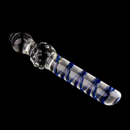 Blue Wave Sex Anal Plug G-Spot Clear Glass Dildo