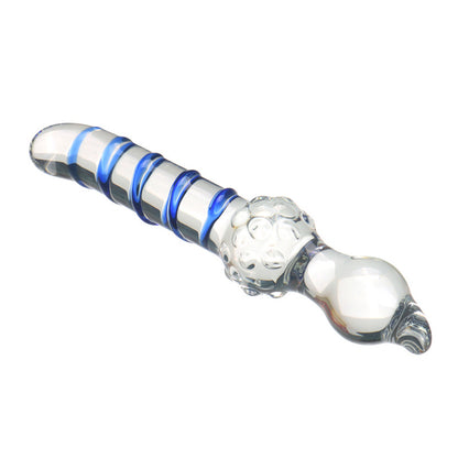 Blue Wave Sex Anal Plug G-Spot Clear Glass Dildo