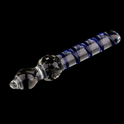 Blue Wave Sex Anal Plug G-Spot Clear Glass Dildo