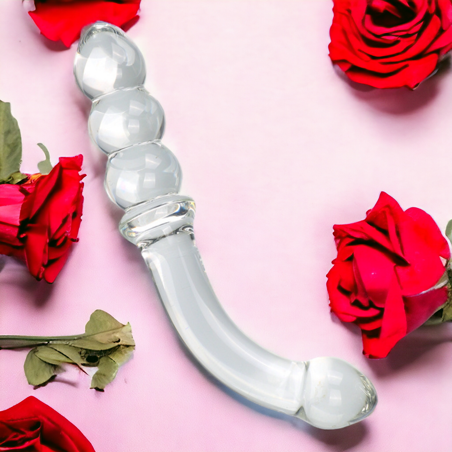 Smooth Transparent Glass Handle Clear Anal Dildo