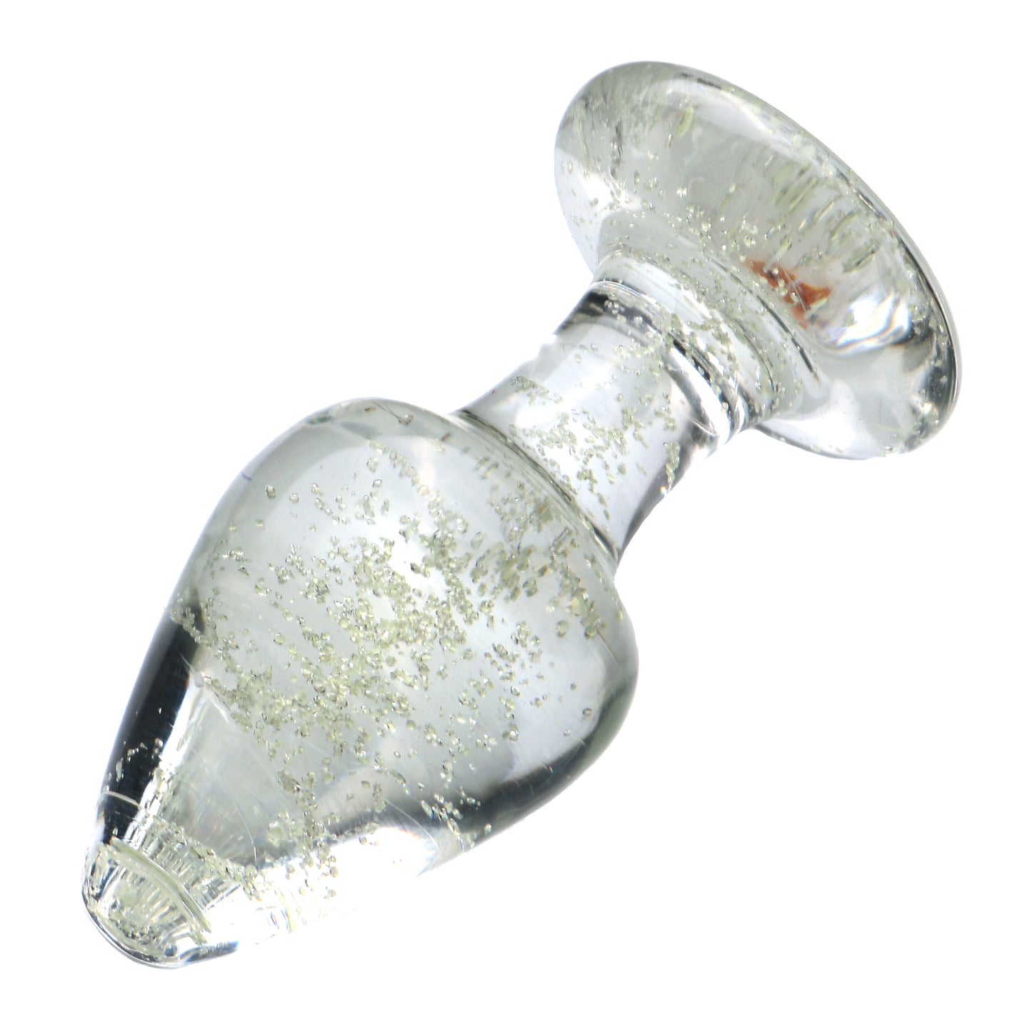 Shimmering Sparks Glow In The Dark Anal Butt Plug Clear Glass Dildo