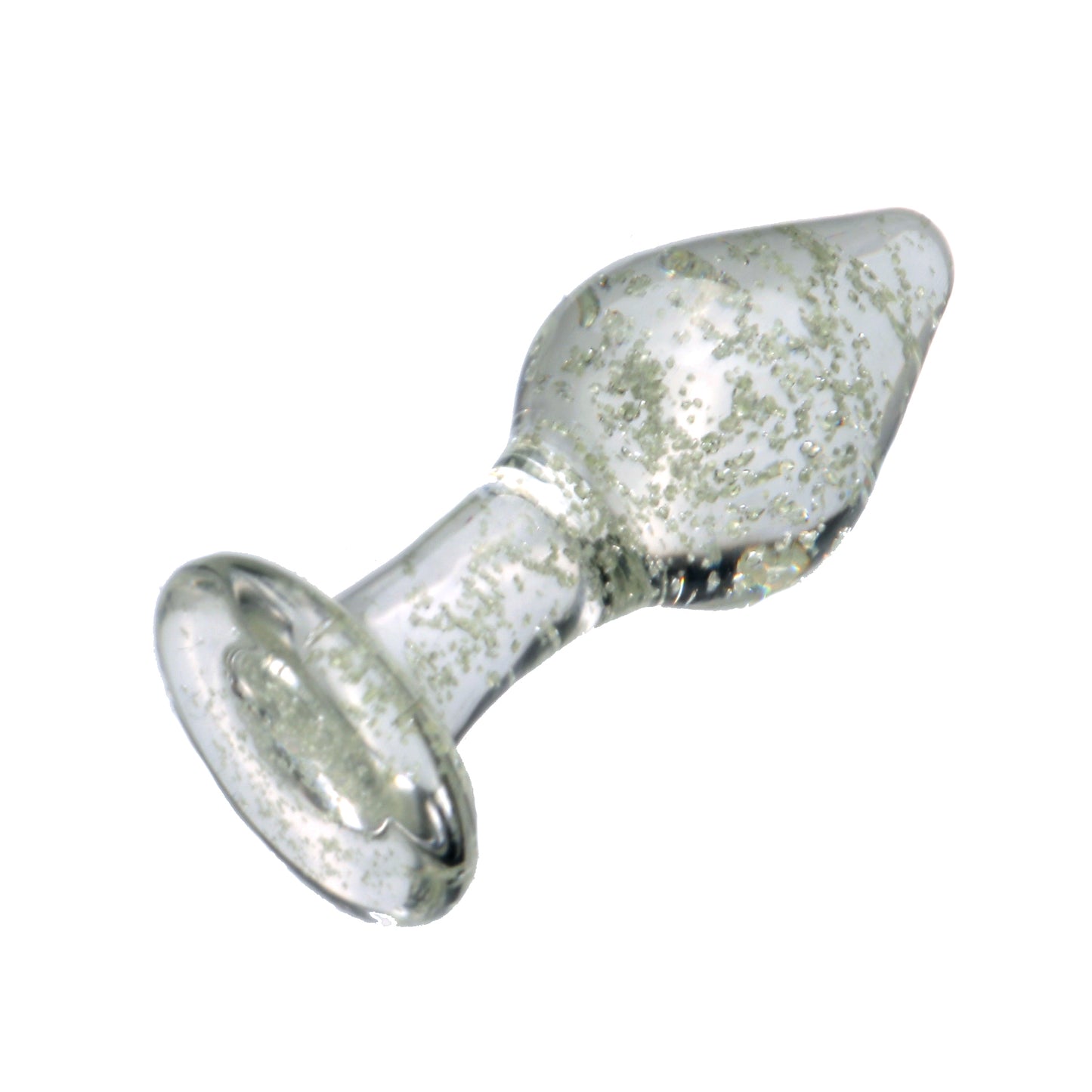 Shimmering Sparks Glow In The Dark Anal Butt Plug Clear Glass Dildo