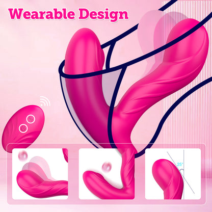 20 Frequency Wearable Clitoral G Spot Vibrator with Heating Function and Remote Control