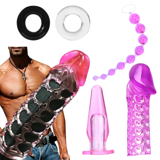 Men’s Pleasure Kit And Beginner’s Anal Bead Finger Butt Plug Couples Play Set