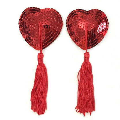 Sequin Nipple Tassels In Black or Red