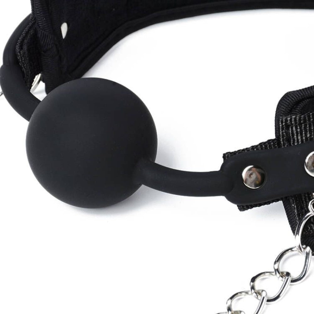 All In One Bondage Harness With Handcuffs Restraints Silicone Ball Gag Nipple Clamp