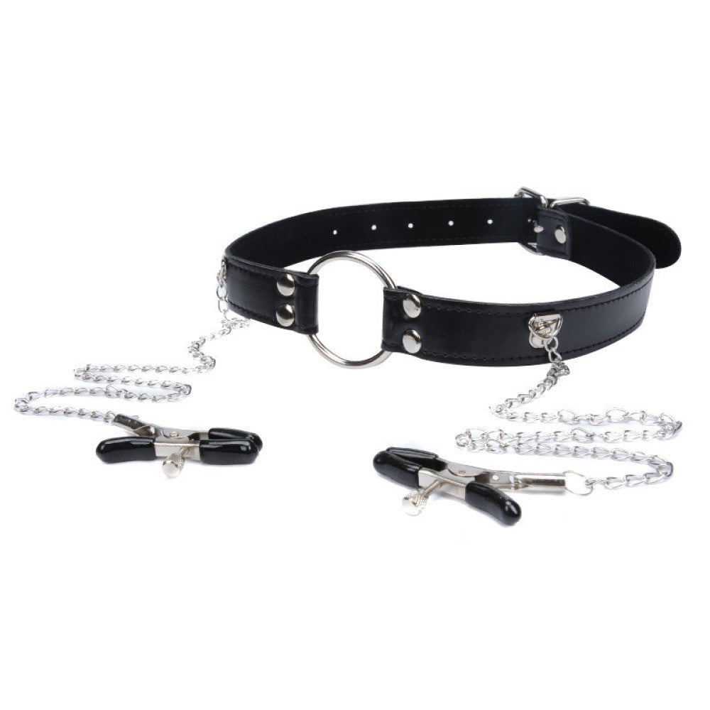 PU Leather Erotic Fantasy Heart-shaped Bondage Neck Choker Collar With Chain Lead Leash Restraint