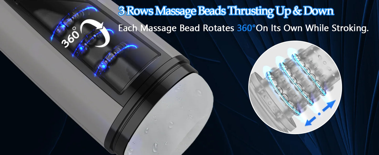 Automatic Male Sex Masturbator with Thrusting Massage Beads