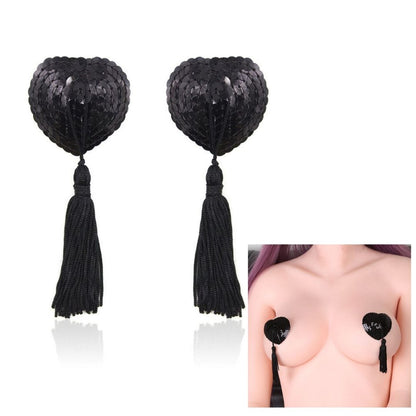 Sequin Nipple Tassels In Black or Red